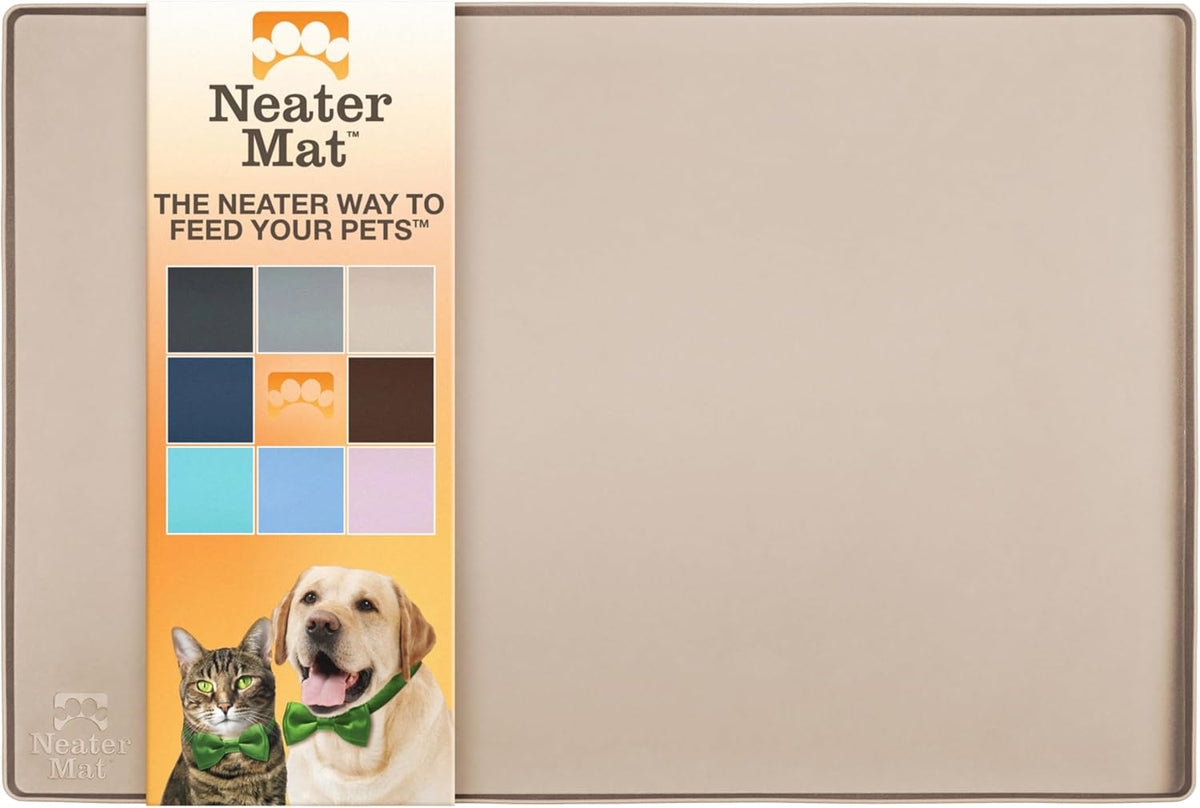 Neater Pet Brands Neater Mat Pet Mats for Food and Water, Cat & Dog Bowl Mat Waterproof Silicone
