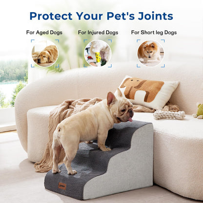 Dog Stairs Ramp for Bed 19.7" H - Pet Stairs Steps for Small to Medium Dogs to Get on Bed and
