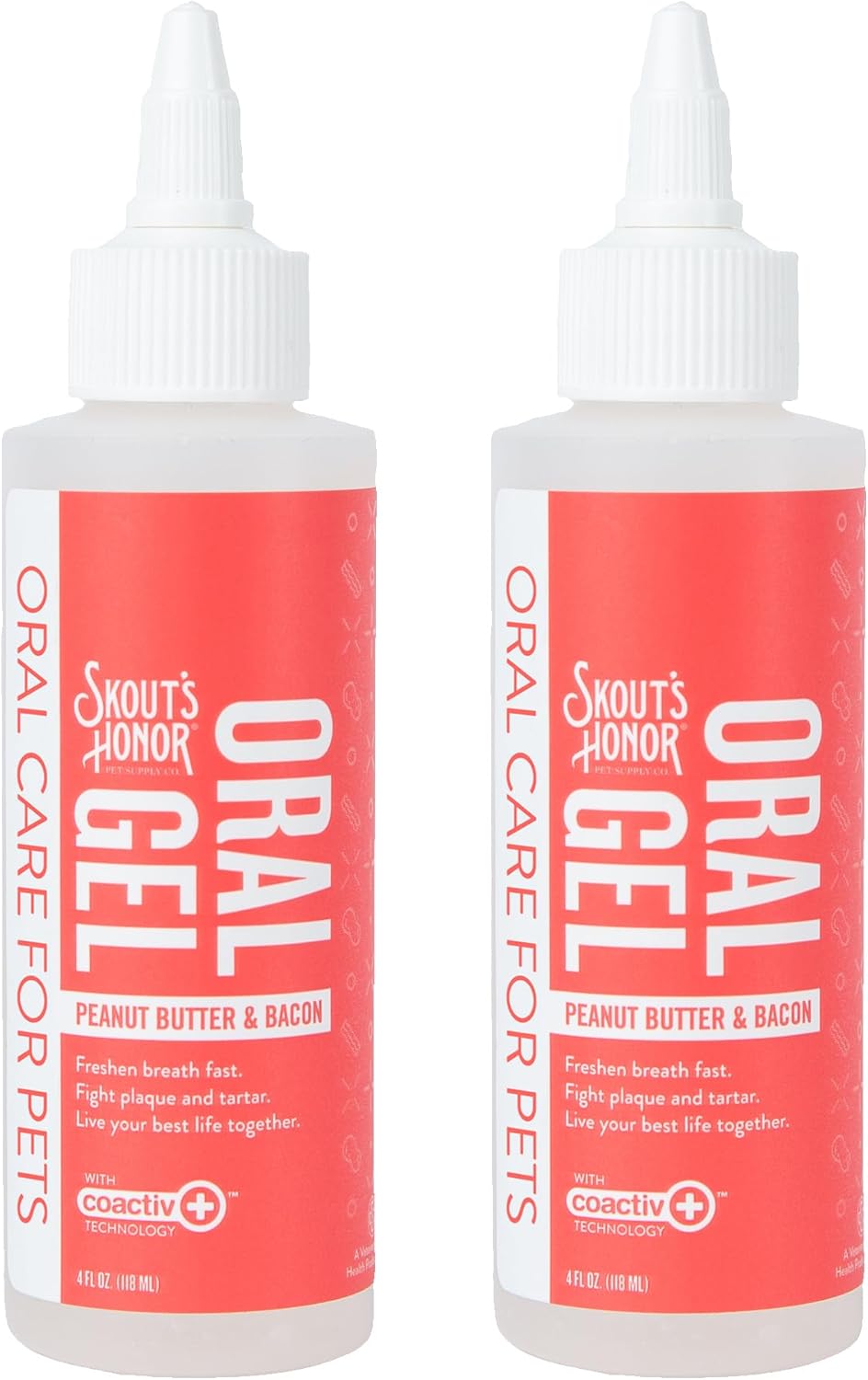 SKOUT'S HONOR Peanut Butter & Bacon Oral Gel - Fights Plaque and Tartar, Freshens Breath Fast, No