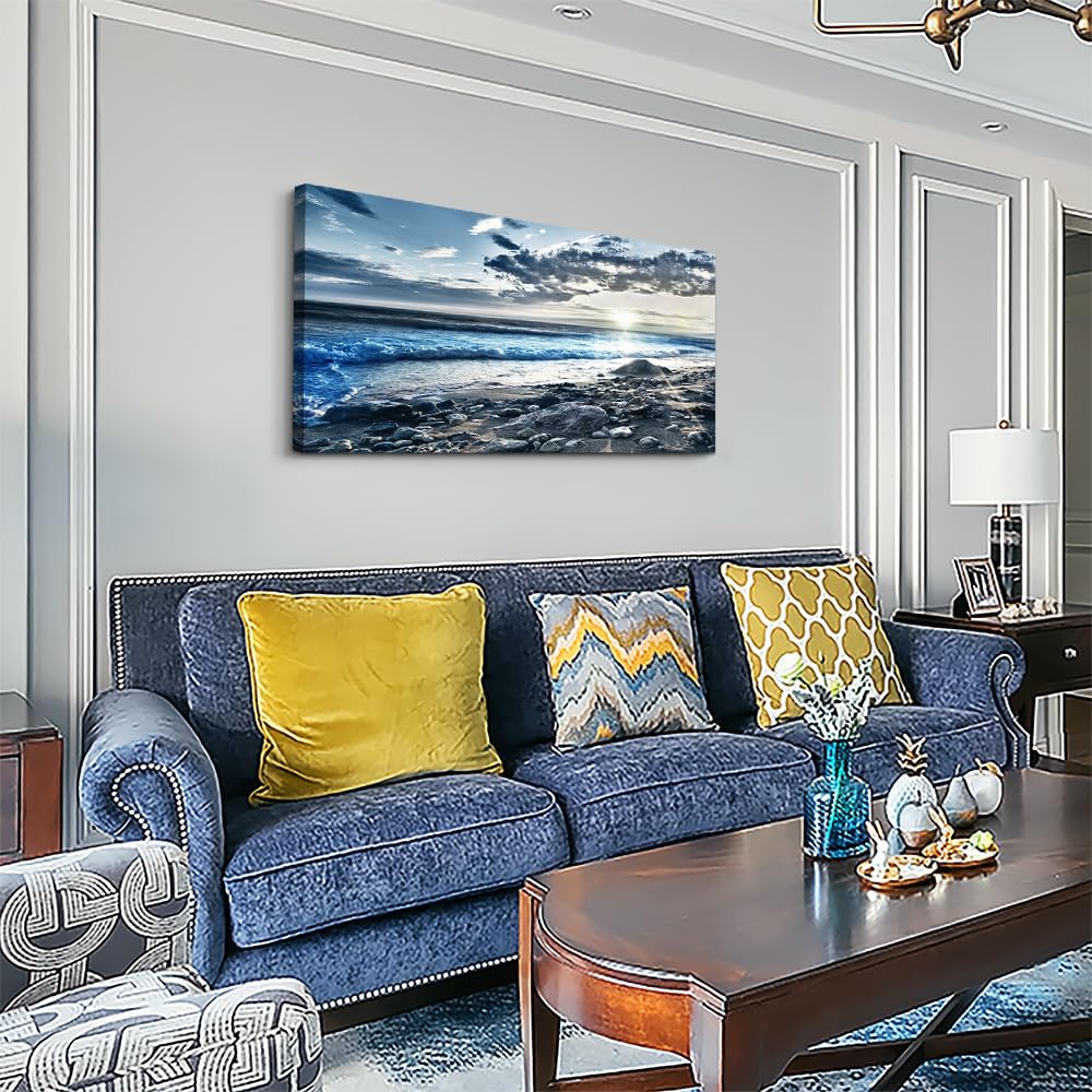 Wall Art For Living Room Wall Decor For Bedroom Large Size Poster Blue Beach Sun Ocean Landscape