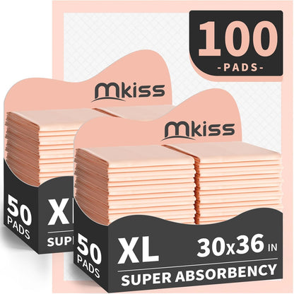 MKISS Bed Pads Disposable [100 Count] Adult Incontinence Underpads 30" x 36" Heavy Duty Absorbent