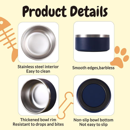 32OZ Personalized Dog Bowl Laser Engraved Custom Pet Name 18/32/42/64 oz No Slip Stainless Steel