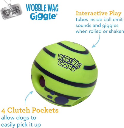 Wobble Wag Giggle Ball | Rolling Enrichment Toy for Fun Playtime, Interactive Play for Indoor or