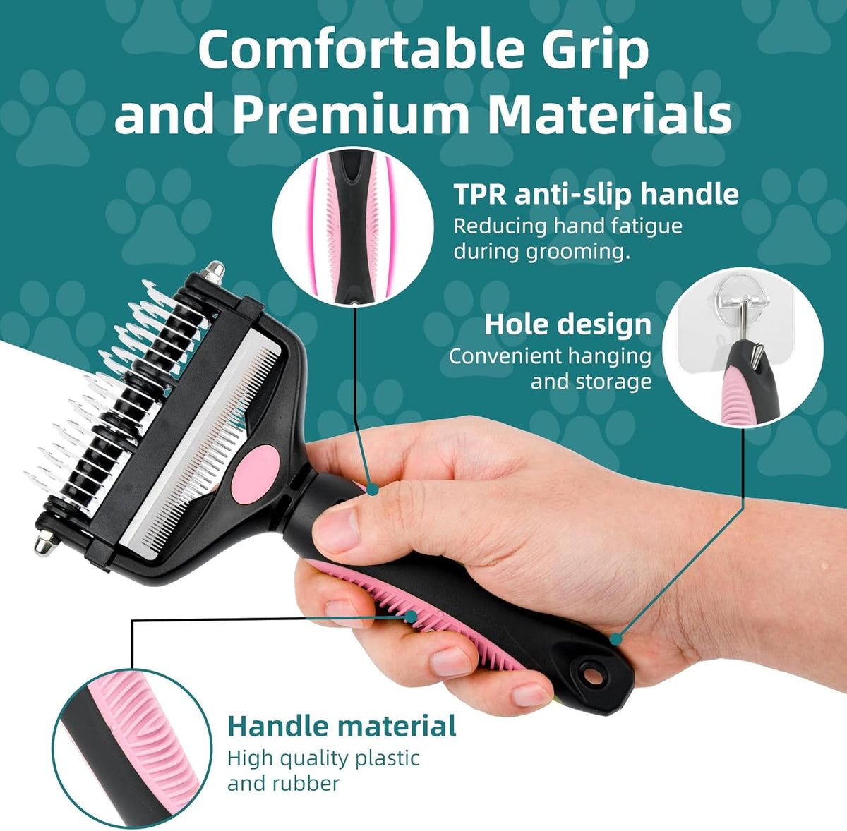 3-IN-1 Pet Grooming Tool - Undercoat Rake, Dematting Comb & Deshedding Brush for Cats & Dogs