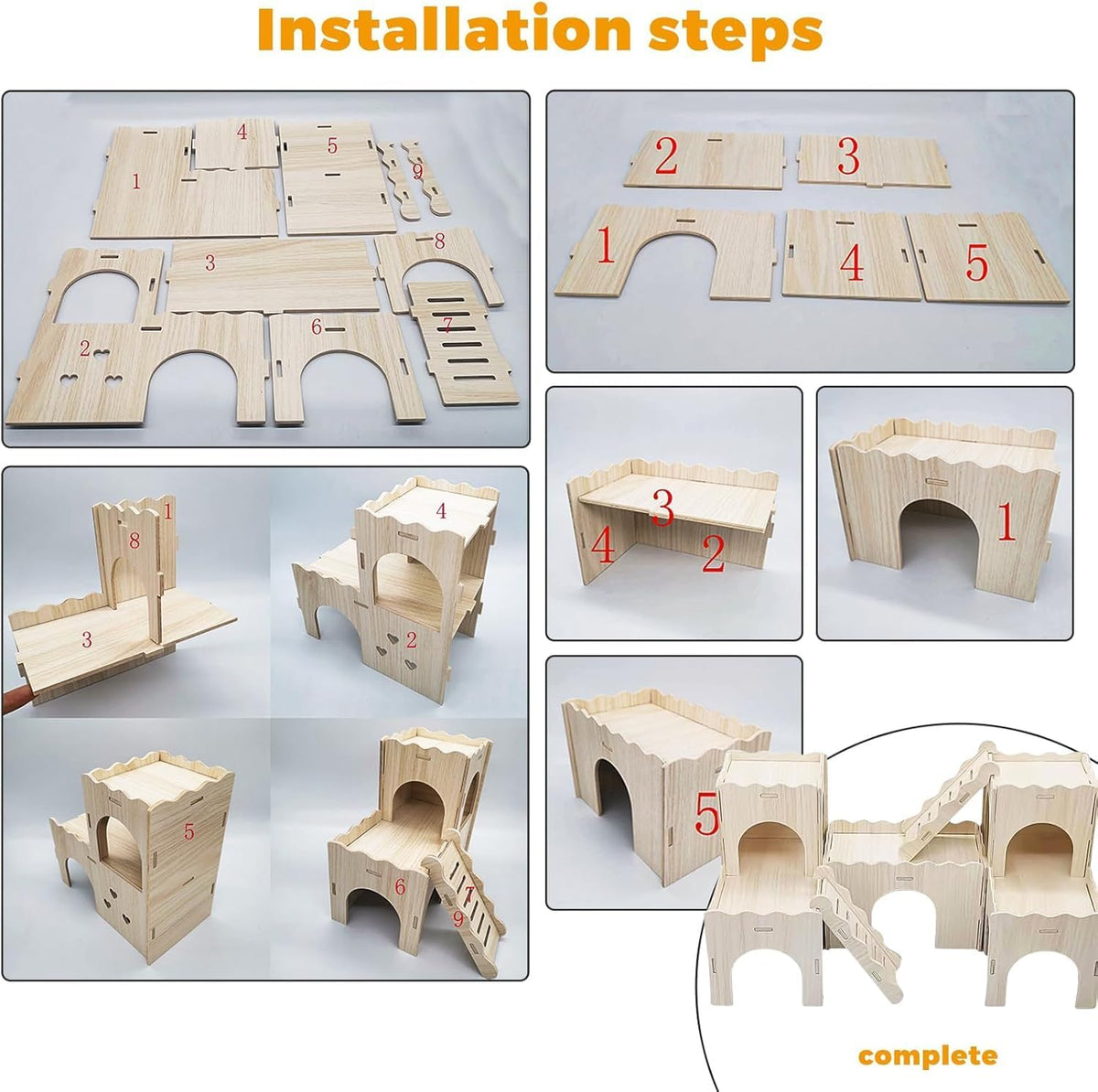 Large Wooden Hamster House Castle with Double Decker,Large Hamster, Wooden Hamster Houses,Dwarf