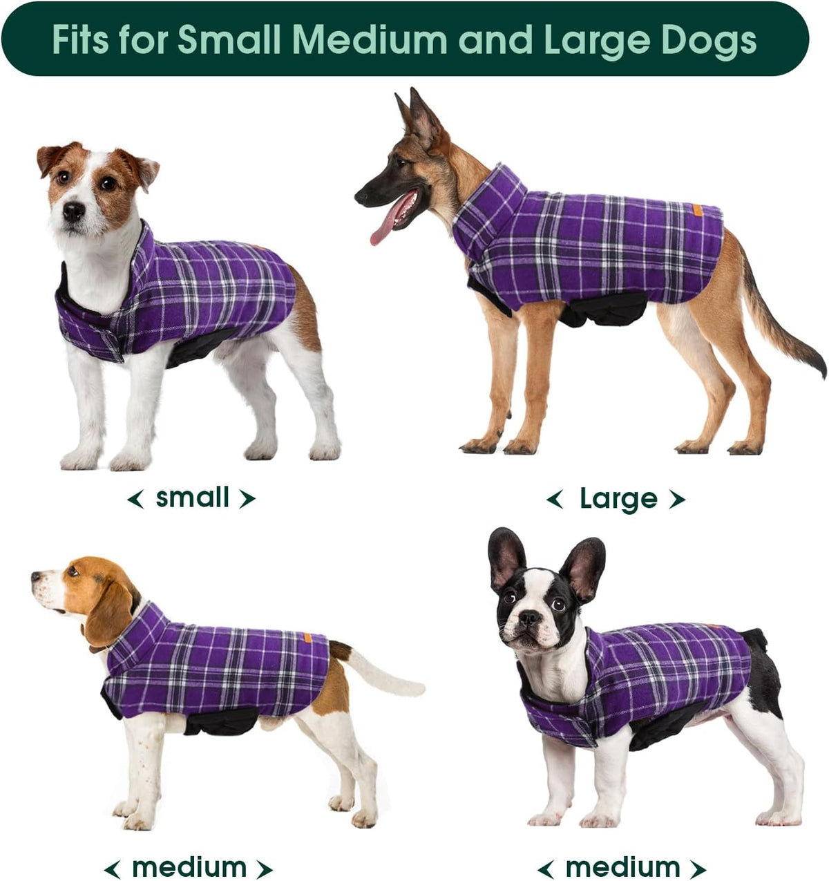 Kuoser Warm Dog Coat, Waterproof Dog Jacket for Extra Large Dogs, Adjustable Durable XXL Doggie