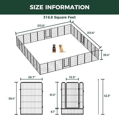 FXW Rollick Unleashed Dog Playpen for Indoor, Yard, RV Camping, 40 inch 32 Panels for Medium and