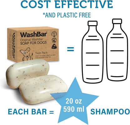 The Natural Dog Shampoo Bar Soap for Itchy Skin Relief - Twin Pack - Dog Soap for Sensitive Skin