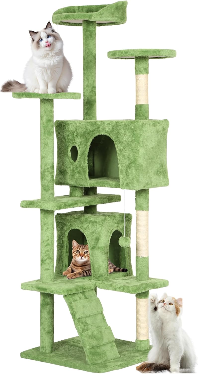 FDW Cat Tree 70in Cat Tower Multi-Level Durable Cat Scratching Post & Cozy Fun Cat Jumping Platform