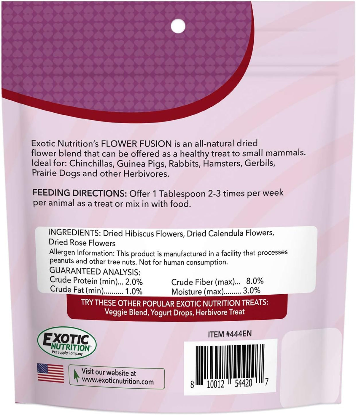 Flower Fusion Treat - Healthy Natural Dried Flower Herbivore Treat - Chinchillas, Guinea Pigs