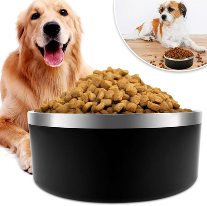 IKITCHEN Dog Bowl for Food and Water, 40 Oz Stainless Steel Pet Feeding Bowl, Durable Non-Skid
