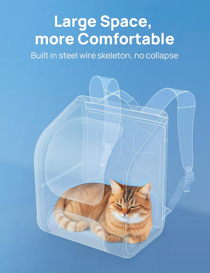 Pecute Cat Backpack Carrier, Large Space Cat Bubble Backpack, Breathable Cat Carrier, Shaded Dog