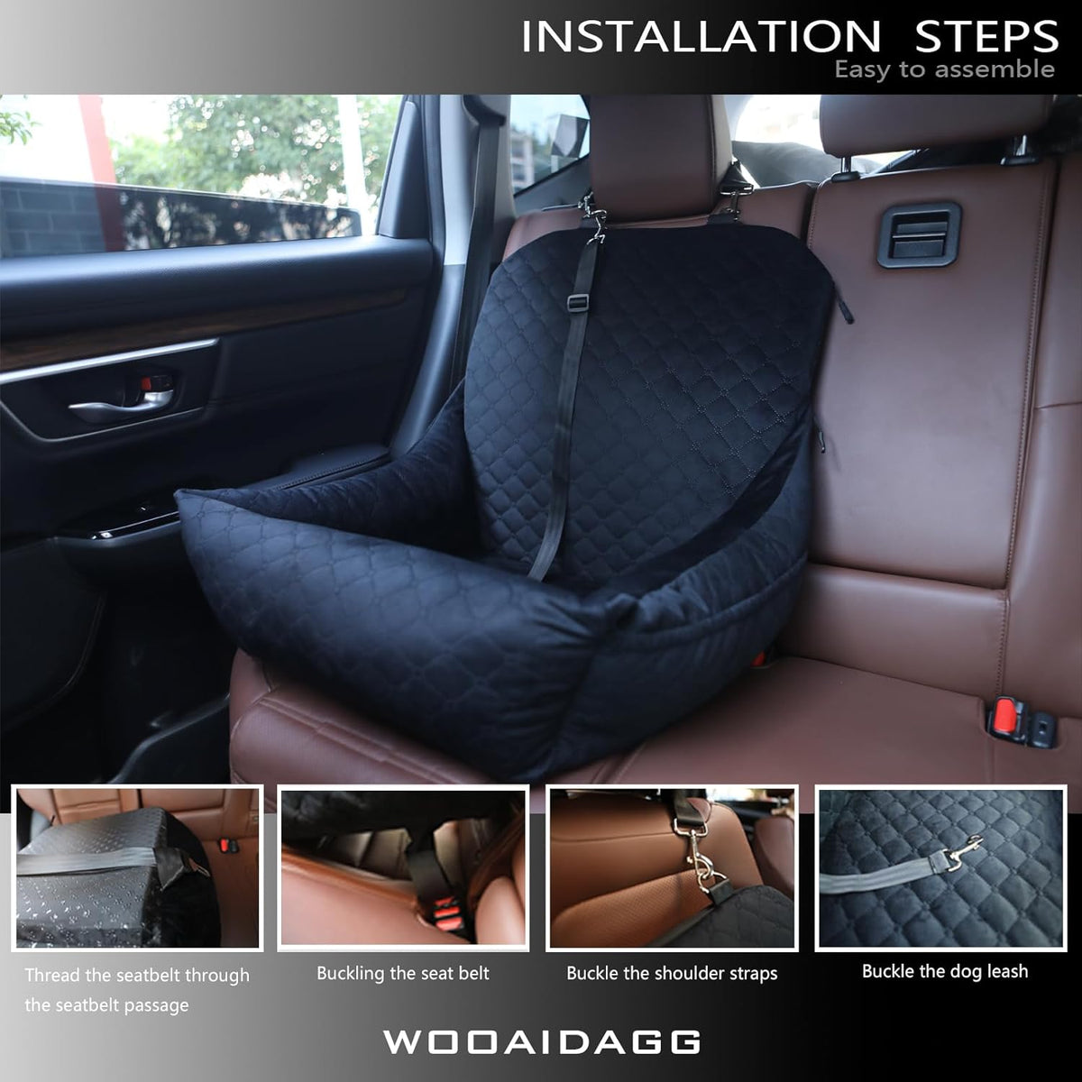 Dog Car Seat for Small Dogs Up to 25 lbs,Covered Ultra-Soft Fabric and Fill in Memory Foam,Fully