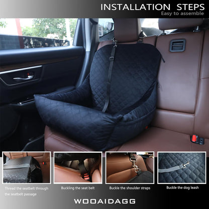 Dog Car Seat for Small Dogs Up to 25 lbs,Covered Ultra-Soft Fabric and Fill in Memory Foam,Fully