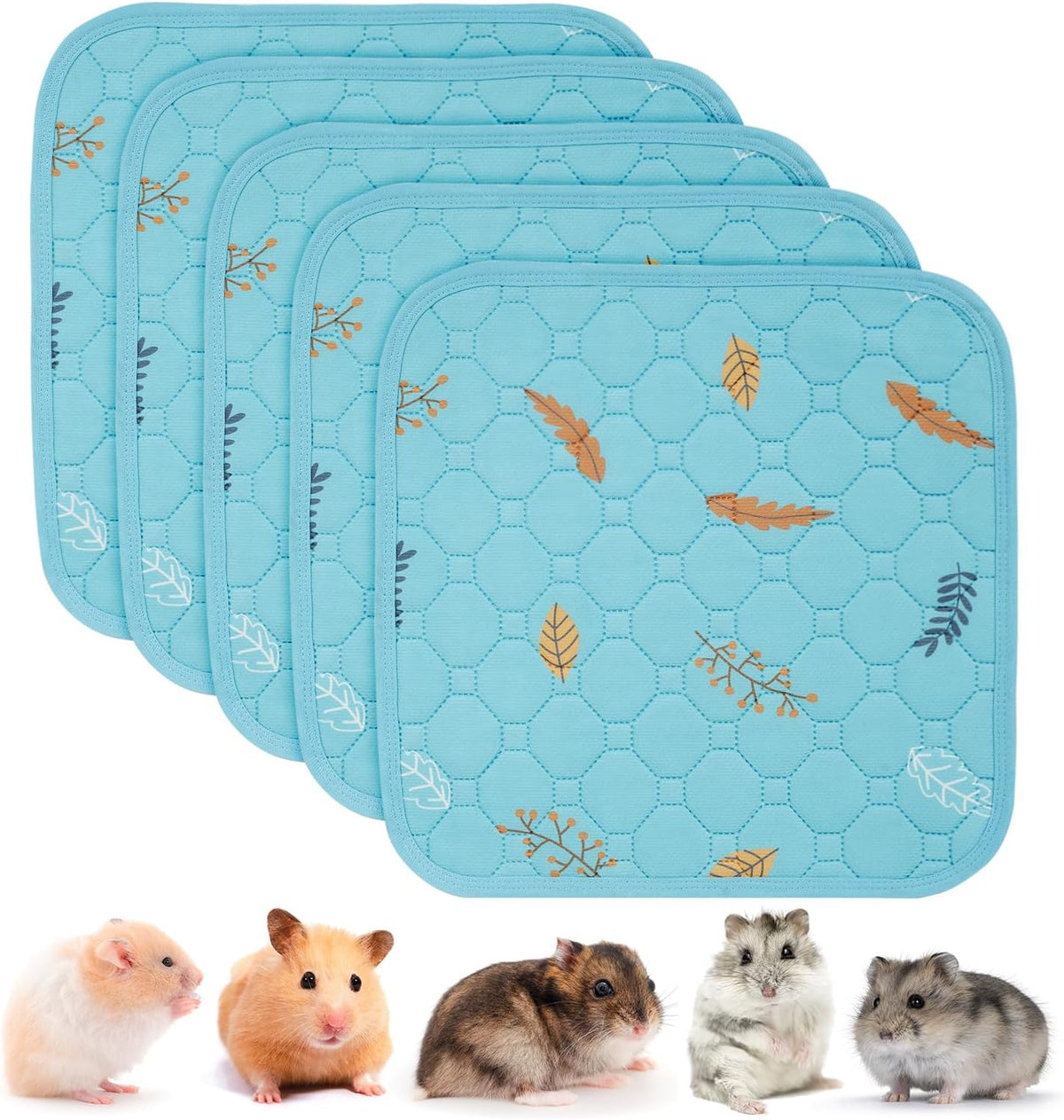 Sunheir Washable Pee Pads for Small Pet 5-Pack, Reusable Pet Training Pads Absorbent & Leak-Free