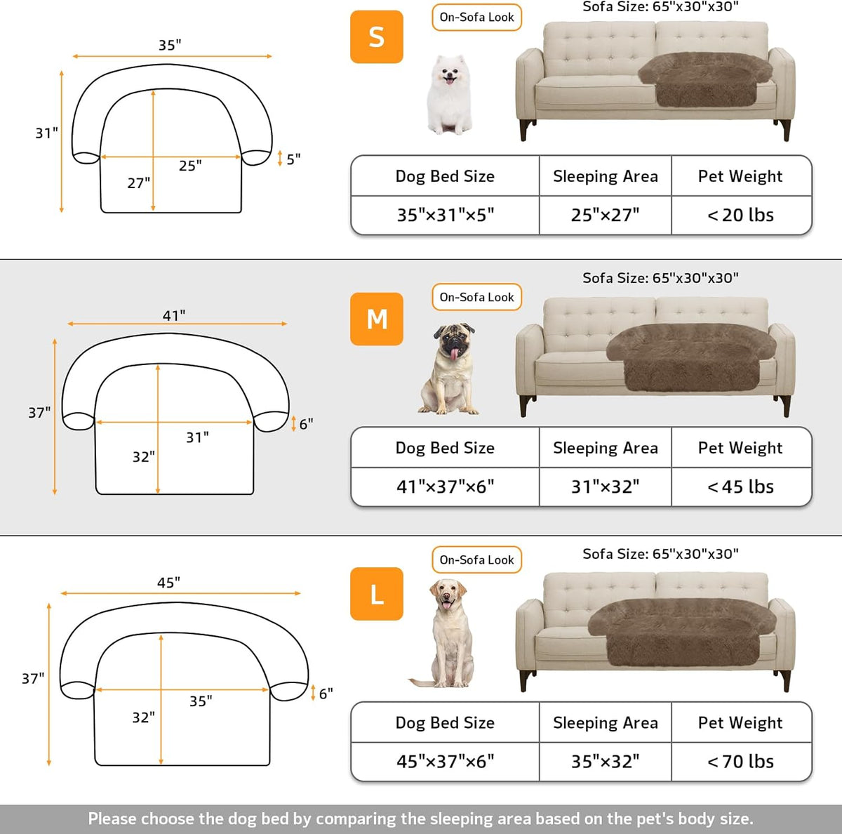 Calming Dog Bed Fluffy Plush Dog Mat for Furniture Protector with Removable Washable Cover for
