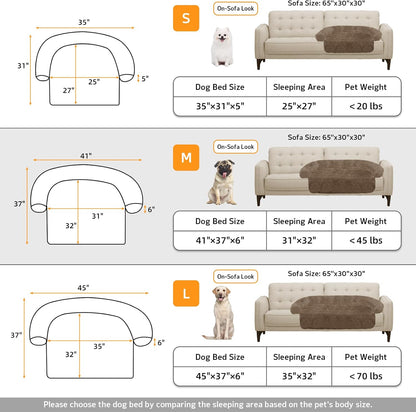Calming Dog Bed Fluffy Plush Dog Mat for Furniture Protector with Removable Washable Cover for
