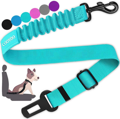 COOYOO Dog Seat Belt,Retractable Dog Car Harness Seat Belt for Car Adjustable Nylon Pet Safety Seat