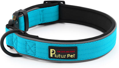Plutus Pet Tactical Dog Collar, Reflective, Adjustable Heavy Duty Dog Collar, Soft Padded and