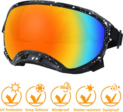 Large Dog Sunglasses with Adjustable Strap UV Protection, Winproof Dog Puppy Sunglasses, Suitable