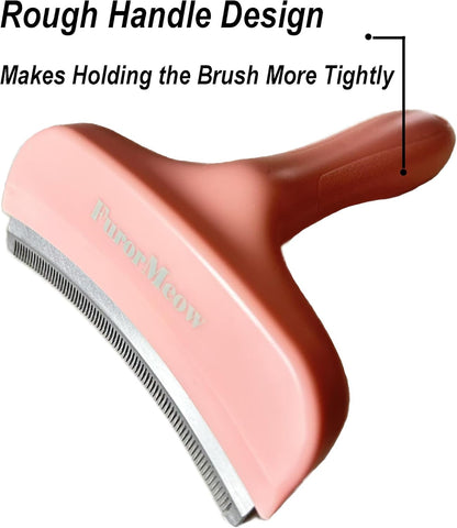Pet Deshedding Tool with Curve Blade, Cat Grooming Brush, Tight V-shaped Teeth Shedding Comb for