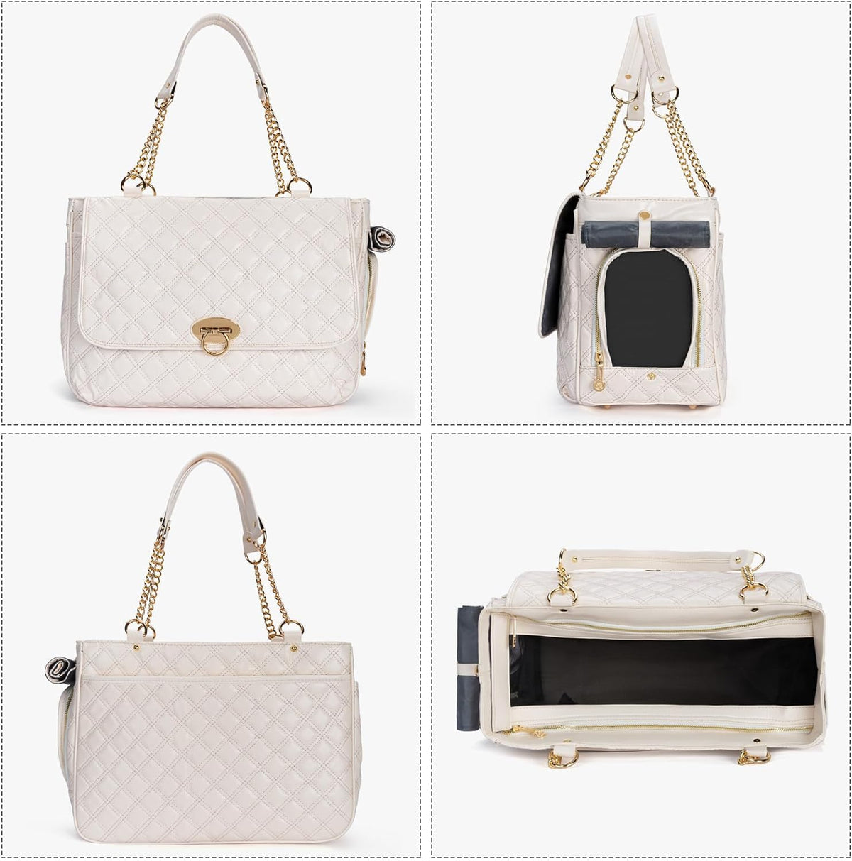 Fashion Pet Carrier Dogs Cat Small Animals Purse Bag, Leather Pet Carriers Dog Puppy Kitten Tote