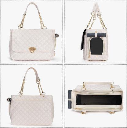 Fashion Pet Carrier Dogs Cat Small Animals Purse Bag, Leather Pet Carriers Dog Puppy Kitten Tote