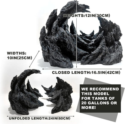 Fish Tank Decor Rocks.Aquarium Decoration Model.Easy and Quick Solution for Aquascaping.(Perched