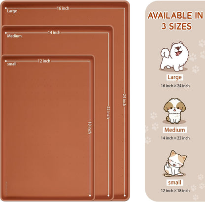 MateeyLife Silicone Cat & Dog Food Mat for Floors Waterproof, Anti-Slip Dog Bowl Mats for Food and