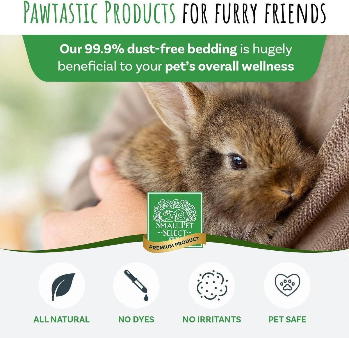 Small Pet Select White Paper Bedding 56L, Litter for Rabbit, Guinea Pig, Hamster, Bunny and Other