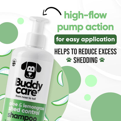 shed Control Dog Shampoo by Buddycare | Dry Skin & Itchy Skin Relief for Smelly Dogs | Deep