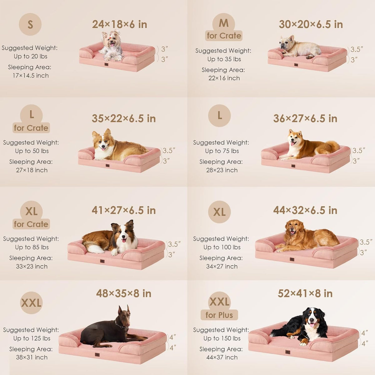 EHEYCIGA Orthopedic Dog Bed for Small Dogs, Waterproof Memory Foam Small Dog Beds with Sides