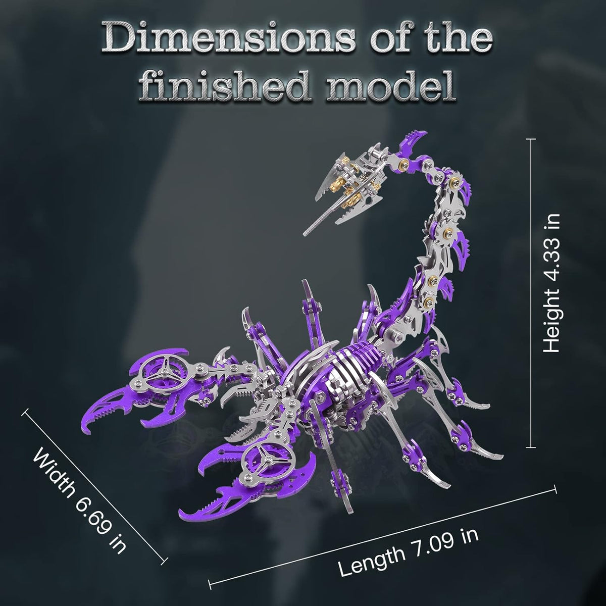 Scorpion 3D Metal Puzzles Kits for Adults Teens – 454 Pcs – Mechanical Assembly Models – 4 Hours to