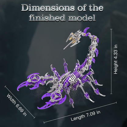 Scorpion 3D Metal Puzzles Kits for Adults Teens – 454 Pcs – Mechanical Assembly Models – 4 Hours to