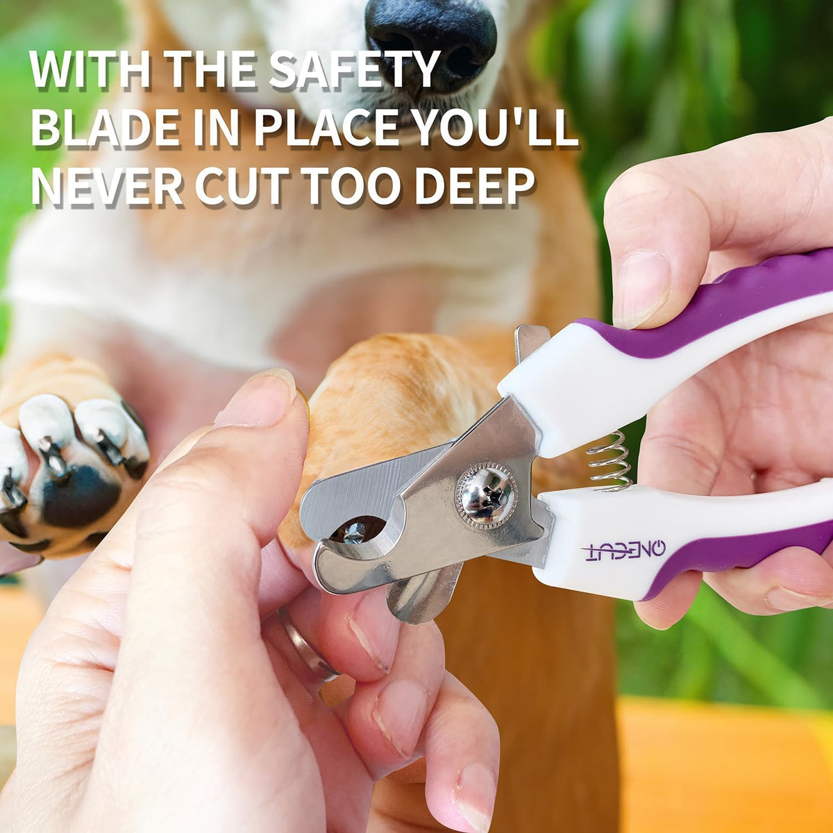 OneCut 4.7" Small Dog & Cat Nail Clipper Stainless Steel Cat Claw Trimmers for Rabbits, Guinea
