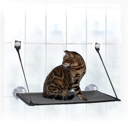K&H Pet Products EZ Mount Cat Window Perch for Large Cats, Sturdy Kitty Sill Window Hammock Bed