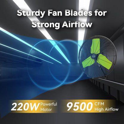 24 Inch 9500 CFM Waterproof Wall Fan Pro Series - Outdoor High Velocity Wall Mount Fan with
