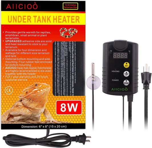 Aiicioo Under Tank Heater Thermostat - Reptile Heating Pad with Temperature Control Reptile Heat