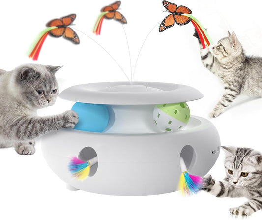 Cat Toys,3-in-1 Interactive Cat Toys for Indoor Cats,Rechargeable Automatic Interactive Cat Toy