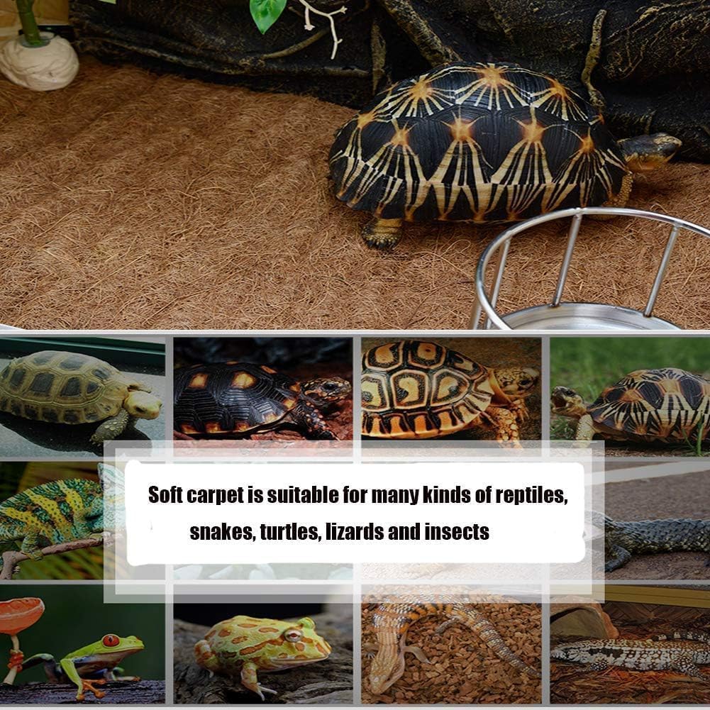 Hamiledyi Reptile Carpet Natural Coconut Fiber Tortoise Carpet Mats for Pet Terrarium Liner Reptile