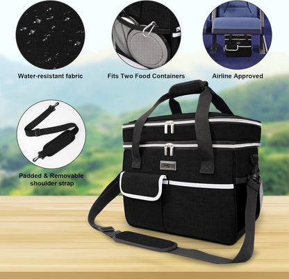 BAGLHER Dog Travel Bag for Supplies - Double-Layer Airline Approved Weekend Pet Travel Organizer