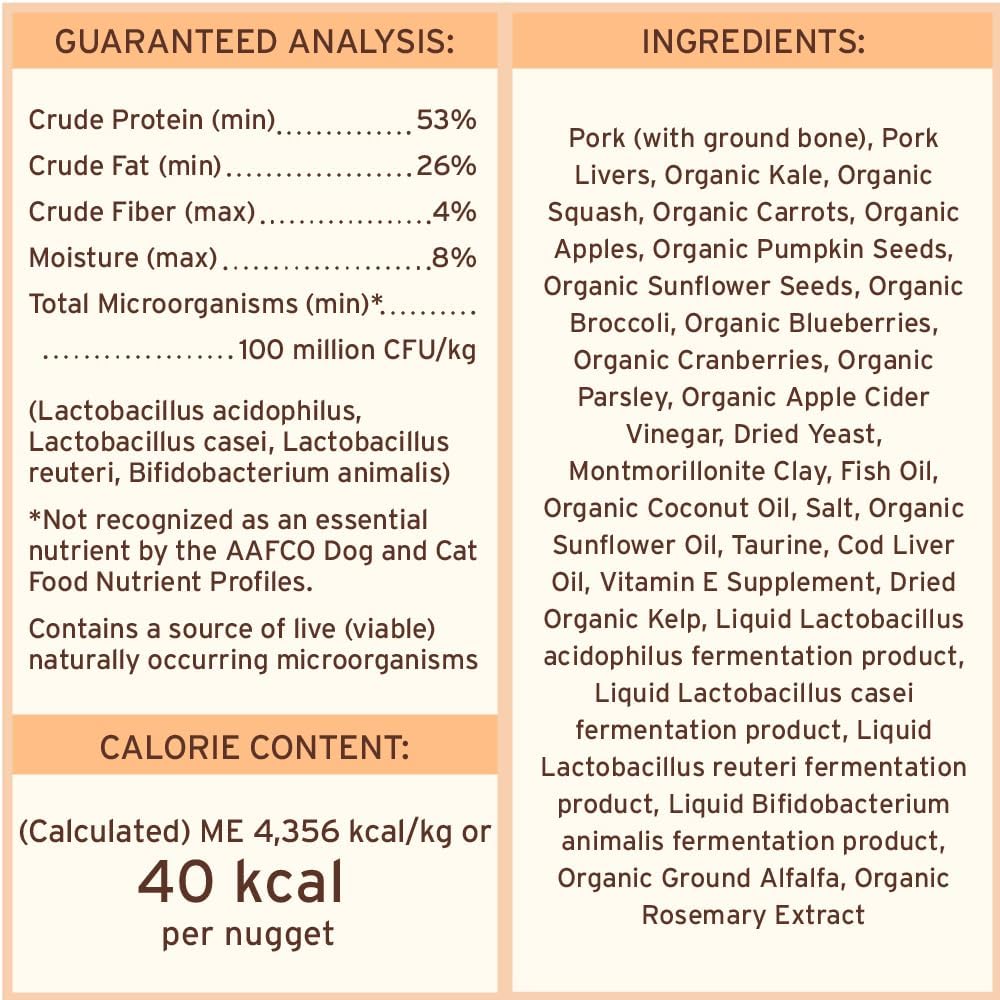 Primal Freeze Dried Raw Cat Food Nuggets Pork, Complete & Balanced Meal or Topper, Premium