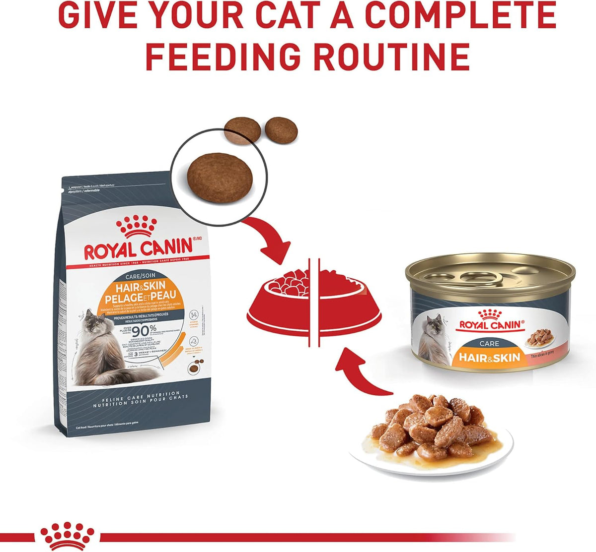 Royal Canin Feline Care Nutrition Hair & Skin Care Thin Slices in Gravy Canned Cat Food, 3 Ounce