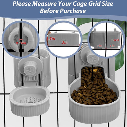 Fhiny Rabbit Food Dispenser, 40oz Large Capacity Hanging Gravity Bunny Feeder for Cage Automatic