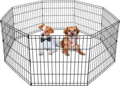 BestPet Dog Pen Playpen Puppy Pet Playpen 8 Panel Indoor Outdoor Metal Portable Folding Animal
