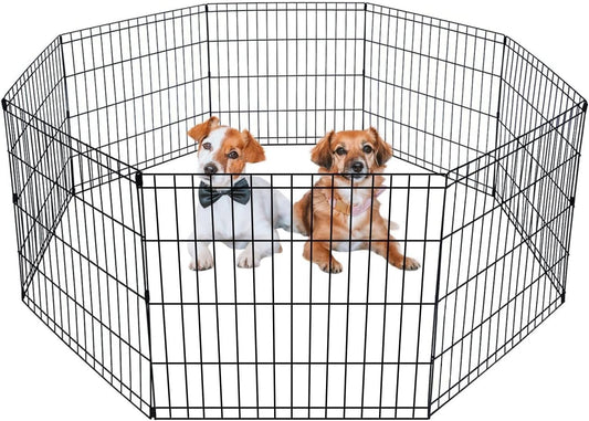 BestPet Dog Pen Playpen Puppy Pet Playpen 8 Panel Indoor Outdoor Metal Portable Folding Animal