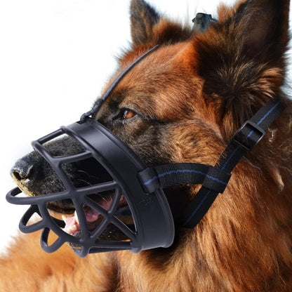 Dog Muzzle, Breathable Basket Muzzles for Small, Medium, Large and X-Large Dogs, Prevent Barking