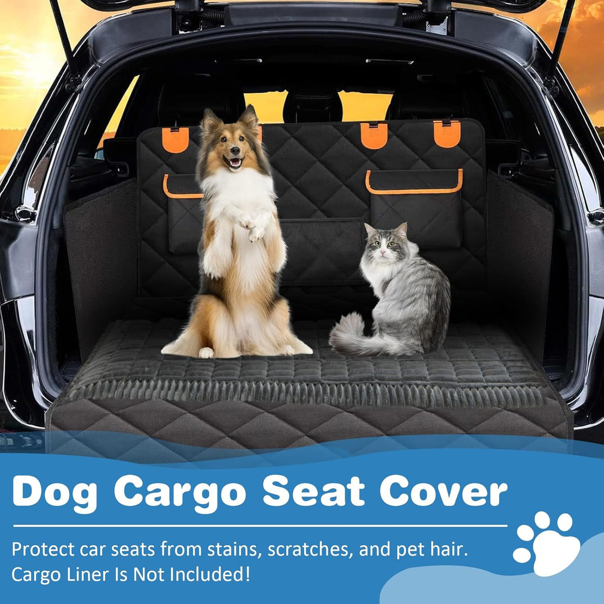 VClife Dog Bed for Car Backseat Anti Slip Pet Travel Bed, Soft Furry Cat Pet Bed Mat Washable Seat