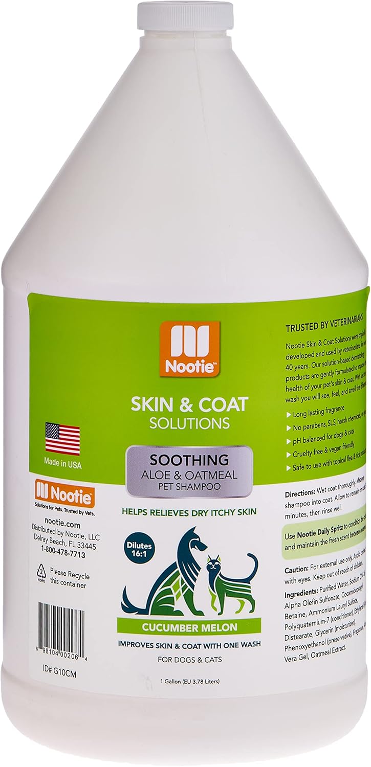 Nootie Aloe&Oatmeal Pet Shampoo for Sensitive Skin-Long lasting Cucumber Melon Shampoo-Helps