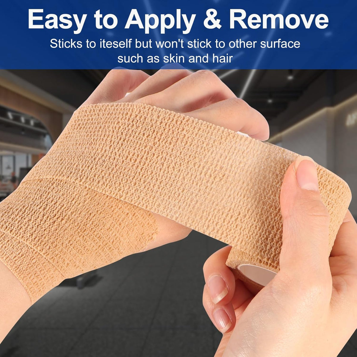 LDIWEE 24 Pack 4 Inch Self Adhesive Bandage Wrap - 5 Yard Cohesive Athletic Tape for First Aid